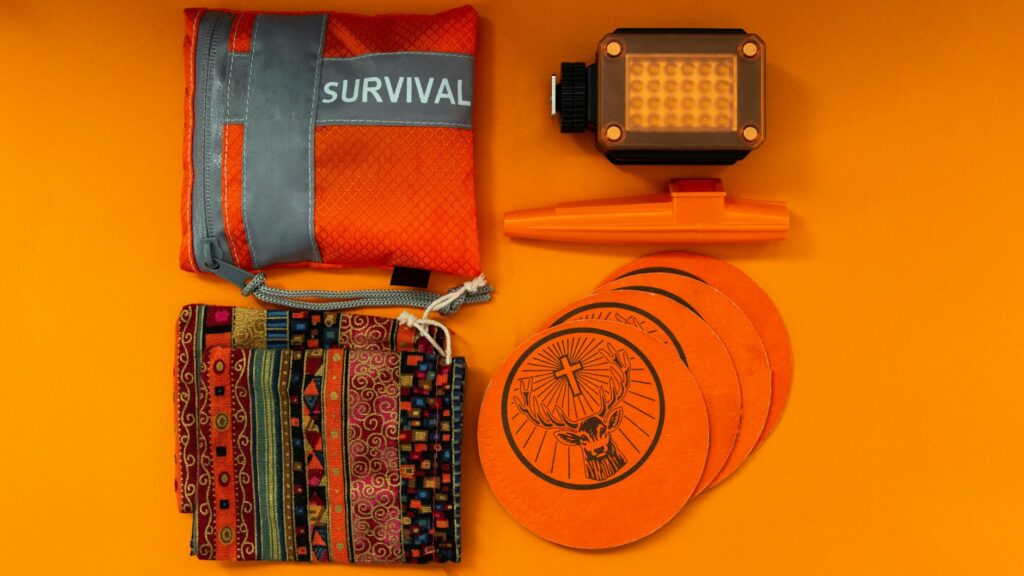 An emergency kit for towing, including flares and tools. — towing tips Las Vegas holidays