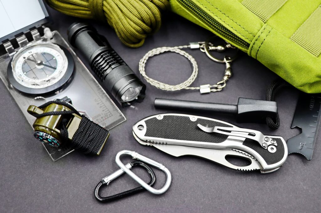 An emergency kit laid out with essential items for car breakdowns — emergency towing Las Vegas