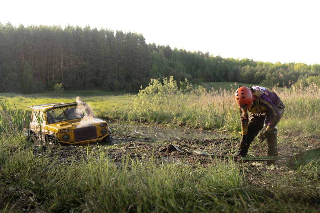 Essential off-road recovery gear laid out on the ground. — off road towing las vegas