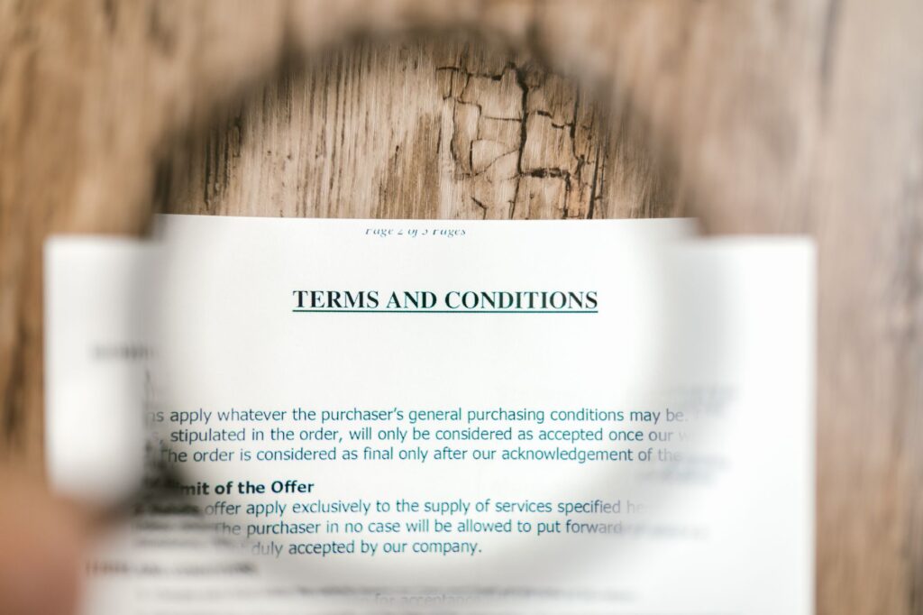 Photo of a towing service contract with highlighted clauses. — towing costs Las Vegas