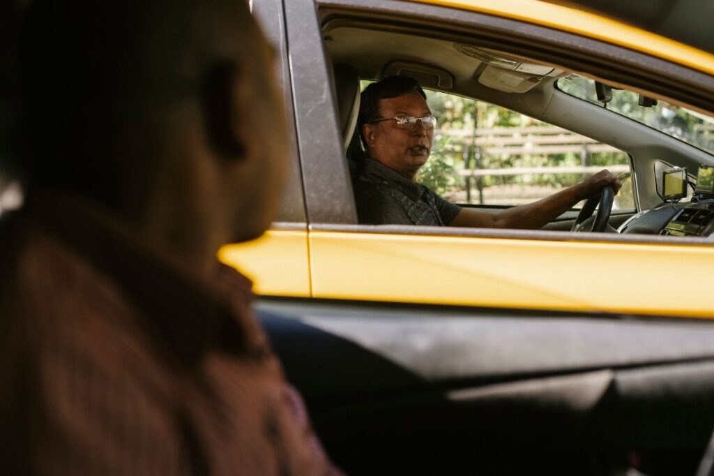 Photo showing a driver exchanging information with another driver — car accident las vegas towing